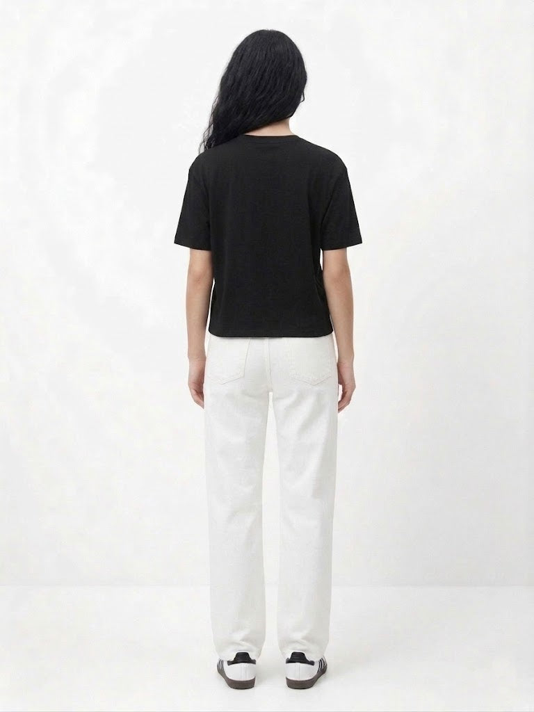 Siyah Bisiklet Yaka T-shirt