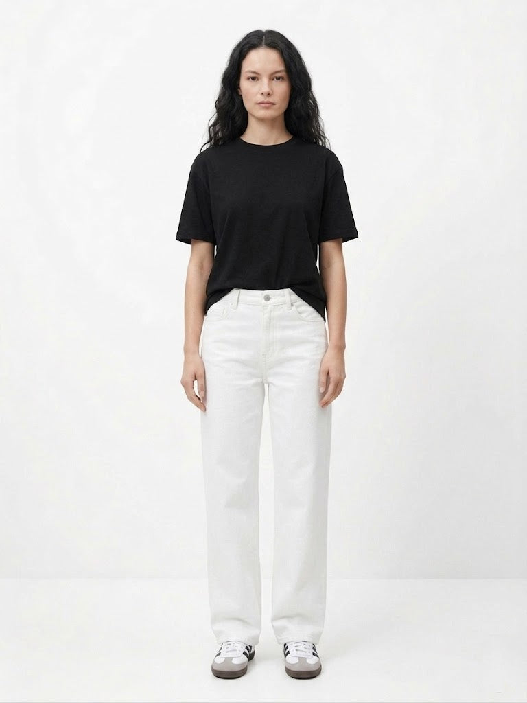 Siyah Bisiklet Yaka T-shirt
