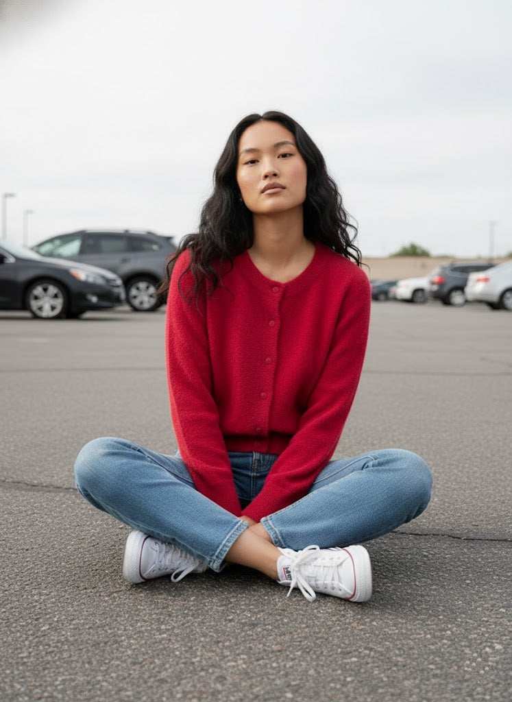 Bordo Yumuşak Dokulu Hırka