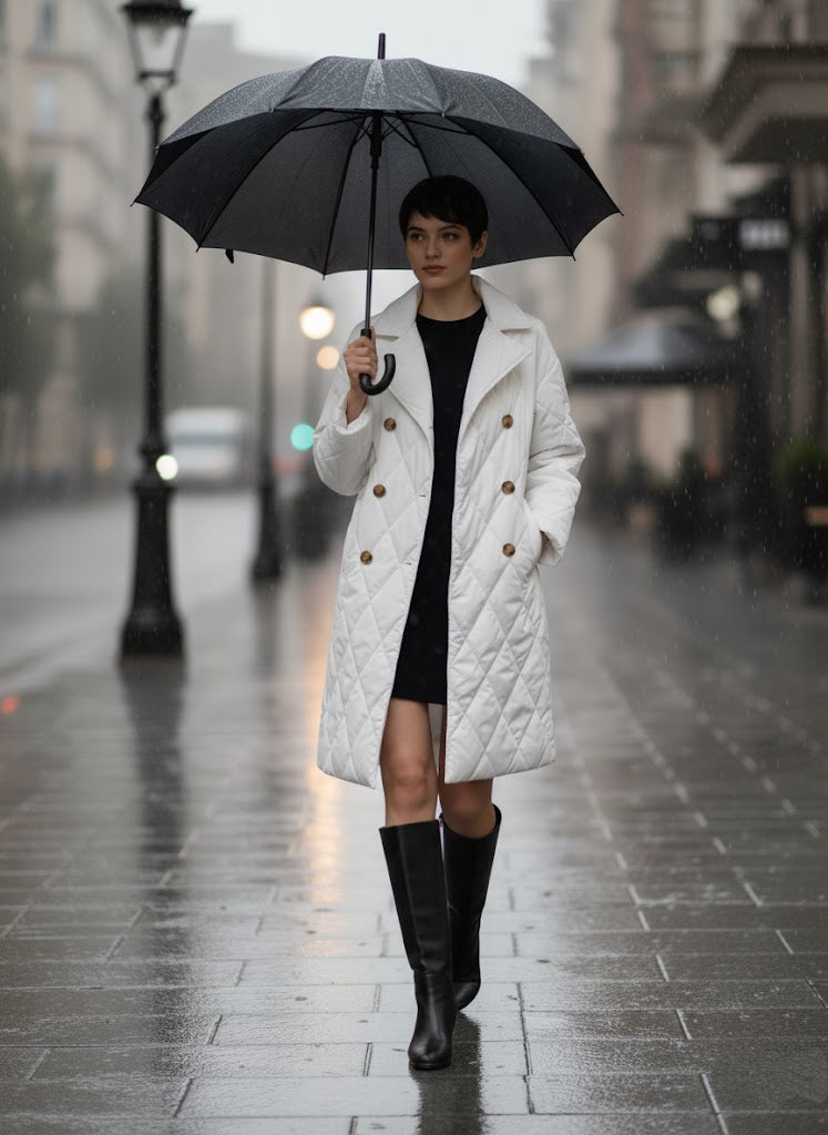 Beyaz Kapitone Kaban