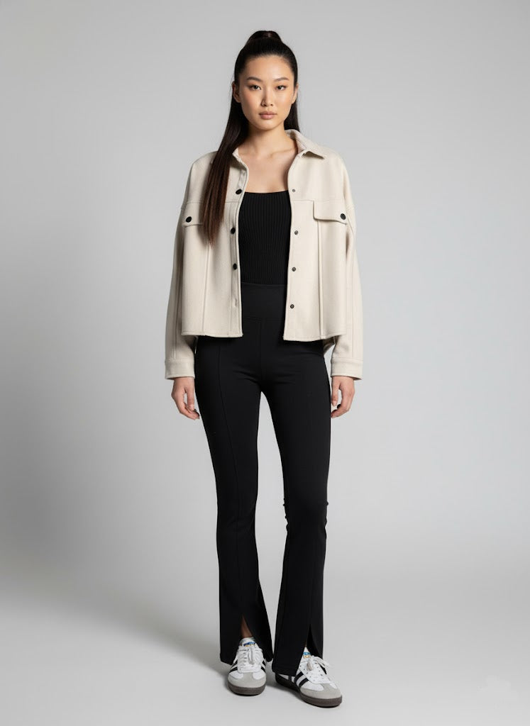 Krem Kaşe Gömlek Ceket