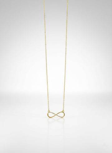 Zirkon Taşlı Sonsuzluk Figürlü Minimal Gold Kolye