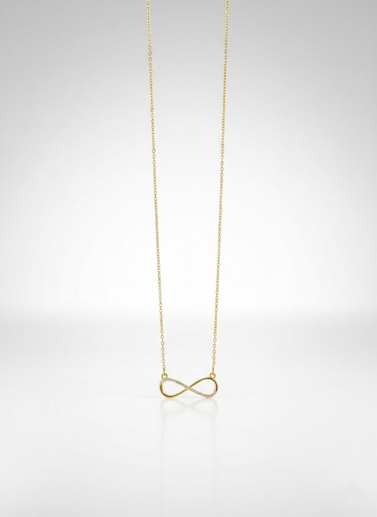 Zirkon Taşlı Sonsuzluk Figürlü Minimal Gold Kolye