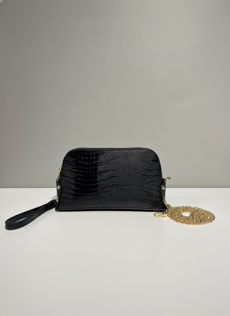 Siyah Zincirli Clutch Çanta