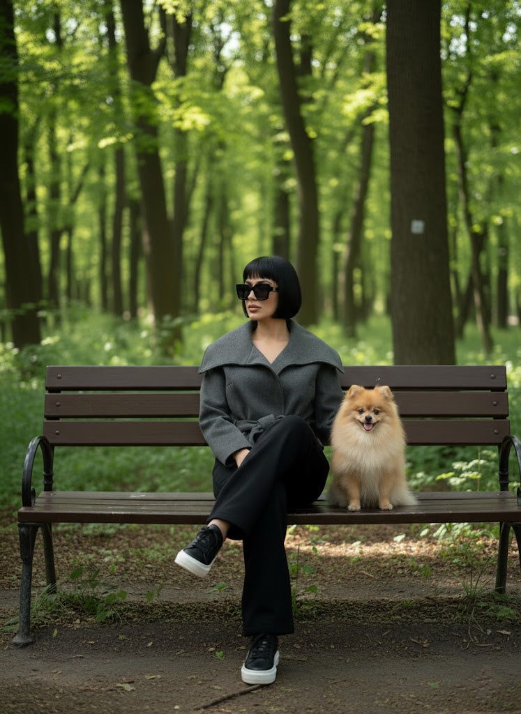 Antrasit Kaşe Kaban