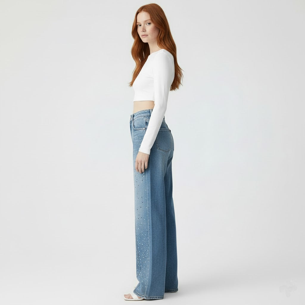 Taşlı Kot Pantolon