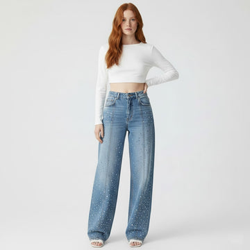 Taşlı Kot Pantolon