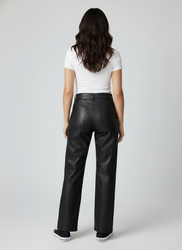 Siyah Deri Pantolon