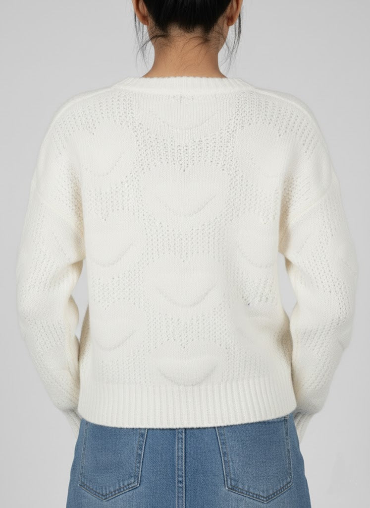 Beyaz Kalpli Yün Kazak