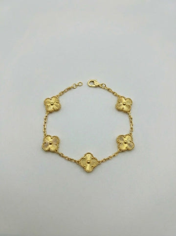 Gold Renk Yonca Zincir Bileklik