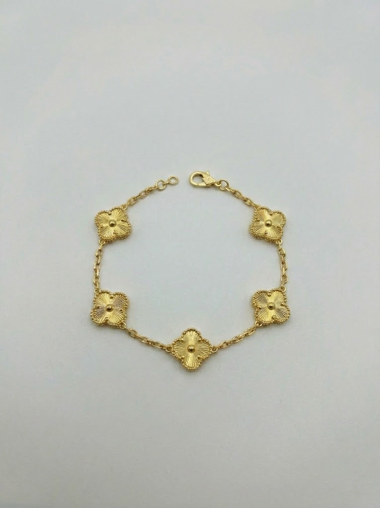 Gold Renk Yonca Zincir Bileklik